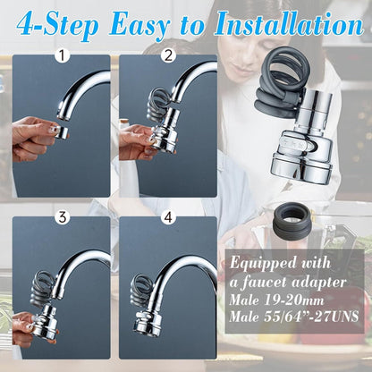 360° Sink Sprayer Attachment for Faucet – Adjustable Water Saving Tap Nozzle