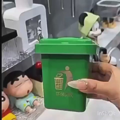 Stainless Steel Mini Dustbin & Ashtray – Multipurpose Use for Car, Office & Home